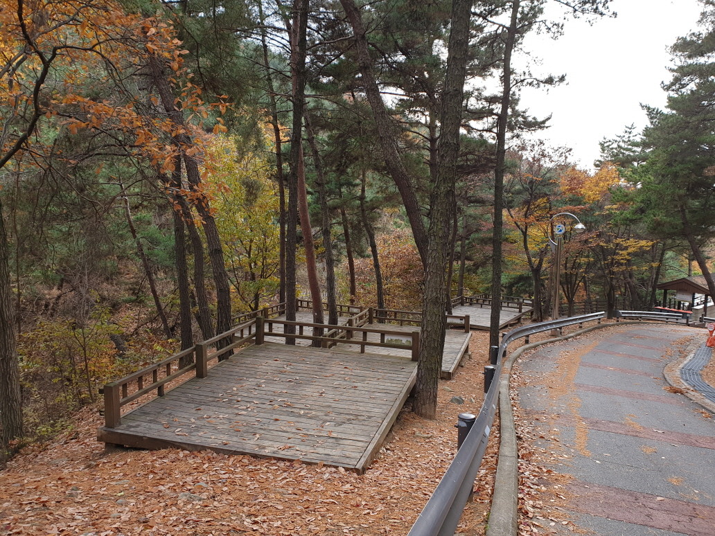 3-8 상품 갤러리의 데크와 도로변 전경입니다.
